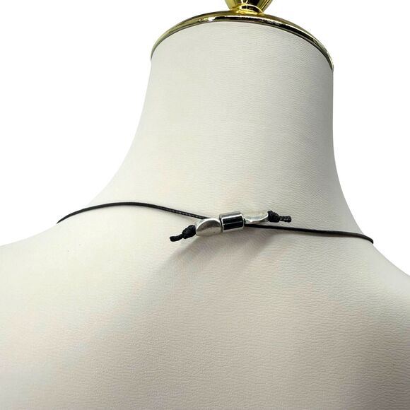 J. Jill Beaded Necklace Brown Silver Chunky Weekend Getaway Statement Adjustable - Picture 7 of 9